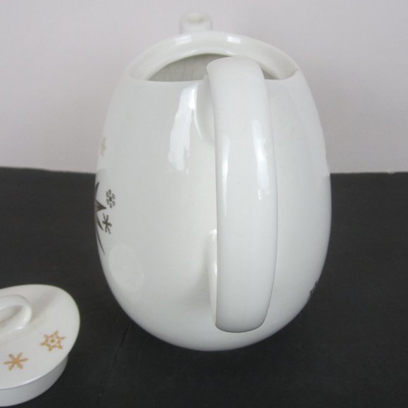 Ceramic Christmas Atomic Star Snowflakes Teapot - Picture 4 of 7